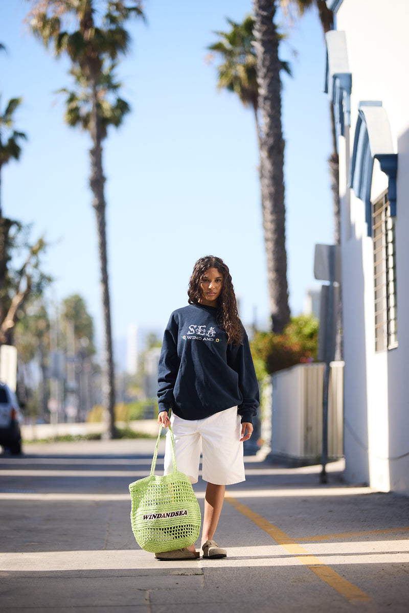 Hand stitch logo crewneck sweatshirt