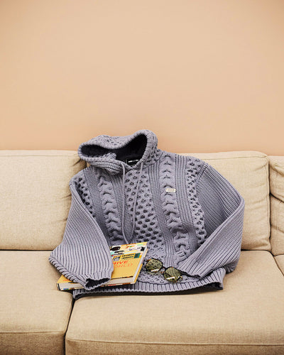 Cable Knit Hooded Sweater