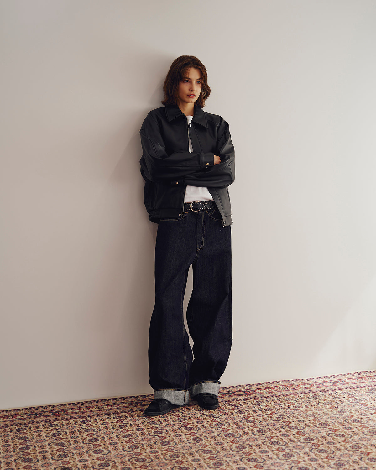 Lettered Leather Jacket