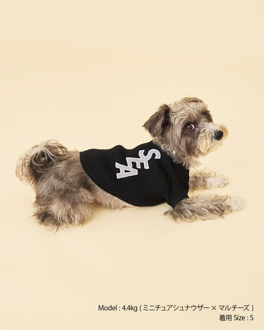 DOG SEA PATCH SWEATER / BLACK