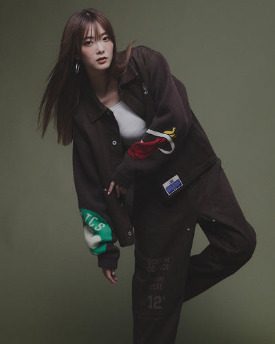 Jacquard Knit Combo Jacket