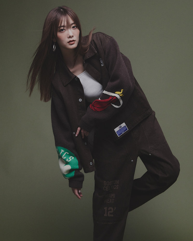 Jacquard Knit Combo Jacket