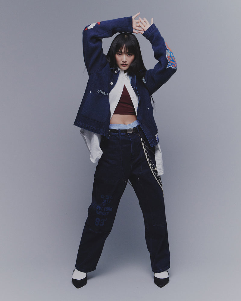 Jacquard Knit Combo Jacket