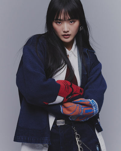 Jacquard Knit Combo Jacket