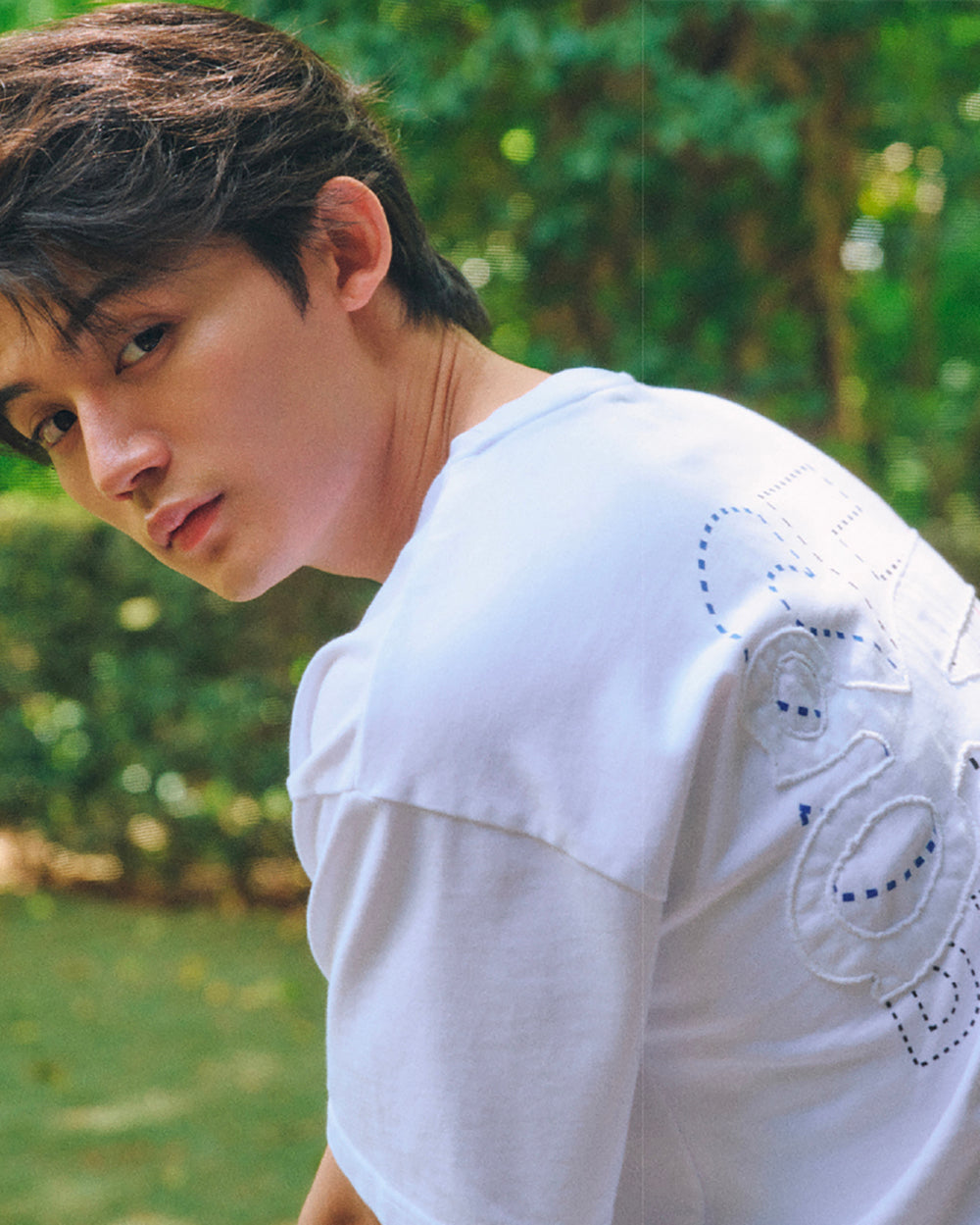 DENHAM x WDS STRIPE PACHWORK SCISSORS TEE
