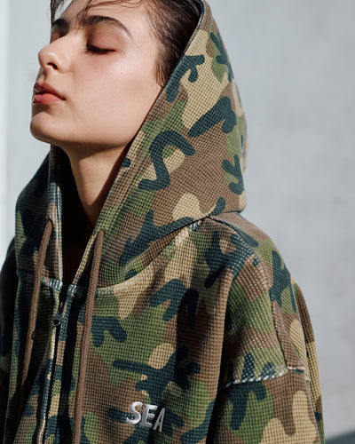 HEAVY WAFFLE ZIP SWEATSHIRT