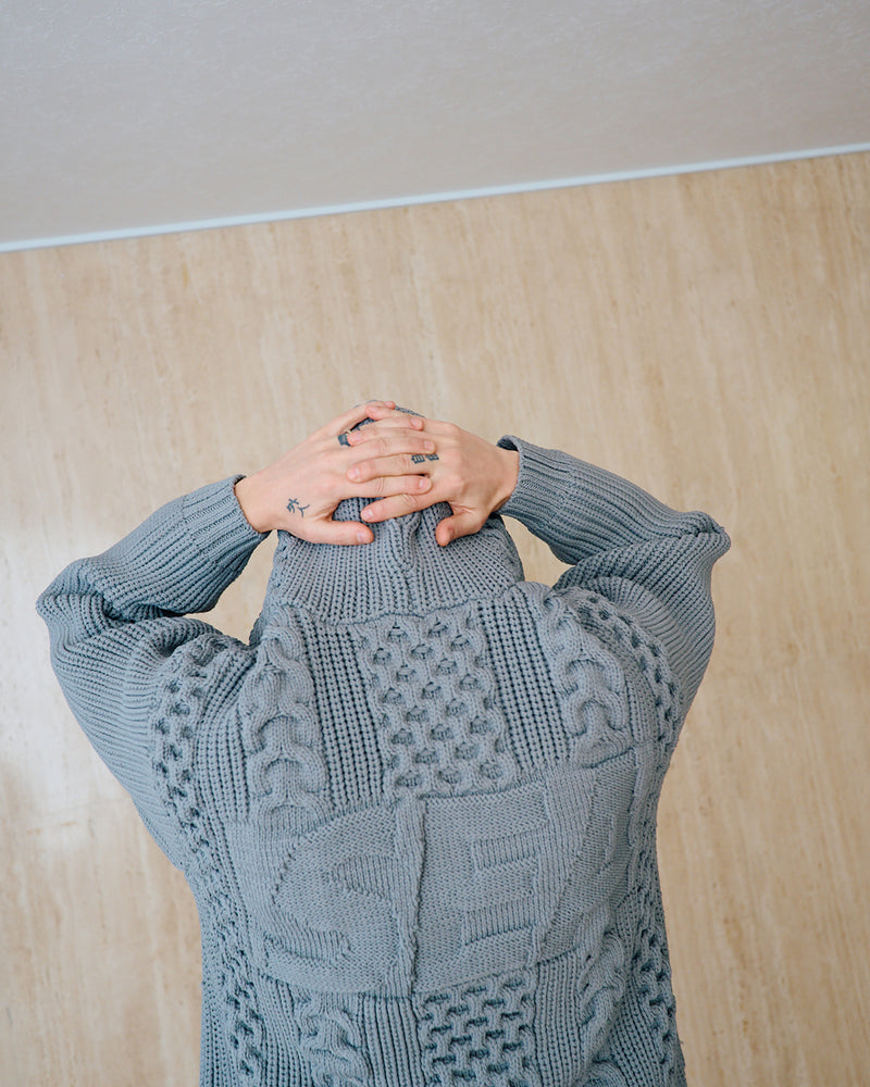 Cable Knit Hooded Sweater