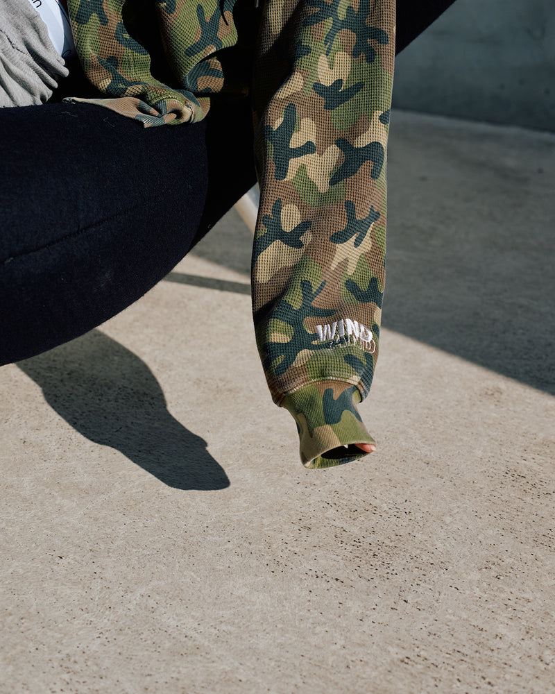 HEAVY WAFFLE ZIP SWEATSHIRT