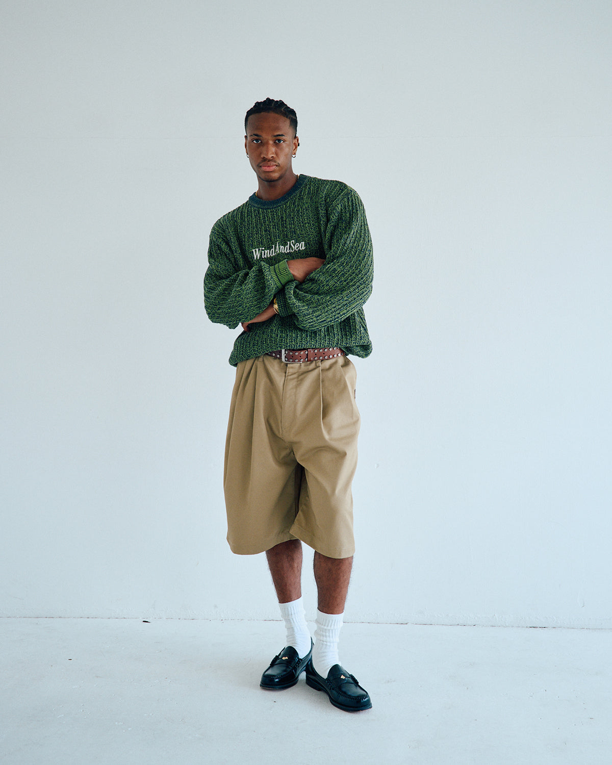 Cotton volume knit sweater