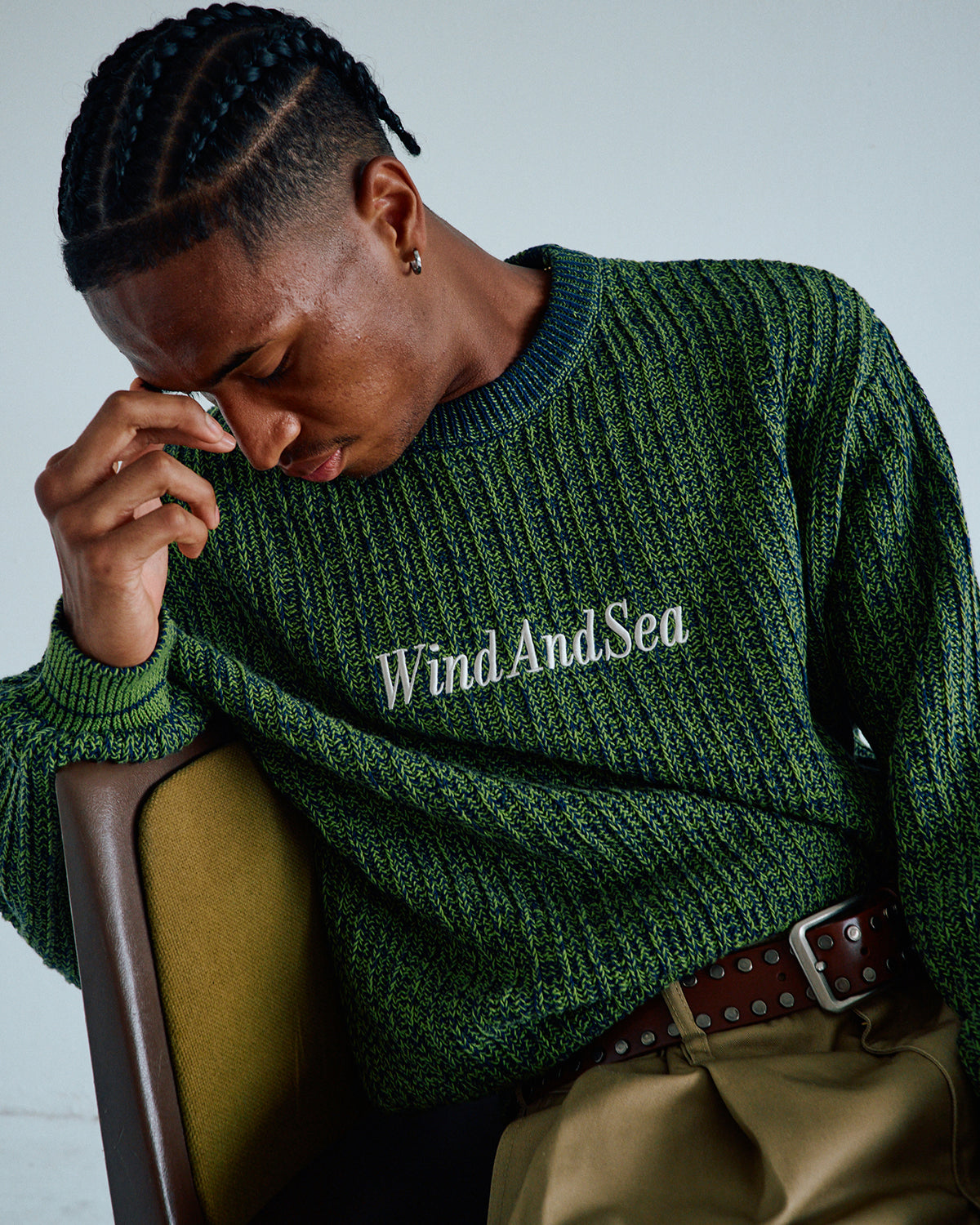 Cotton volume knit sweater