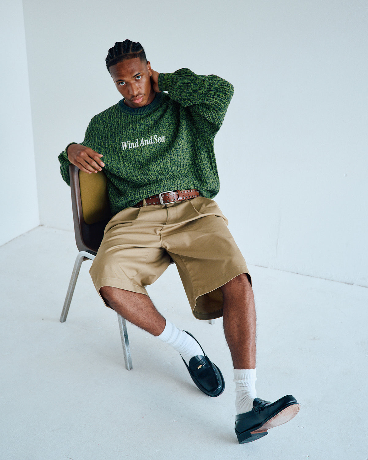 Cotton volume knit sweater