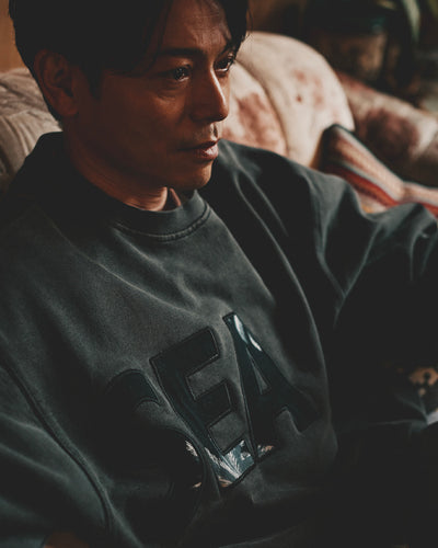 PALM TREE PACHWORK CREW NECK SWEAT SHIRT