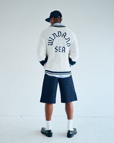 Patch tilden knit cardigan