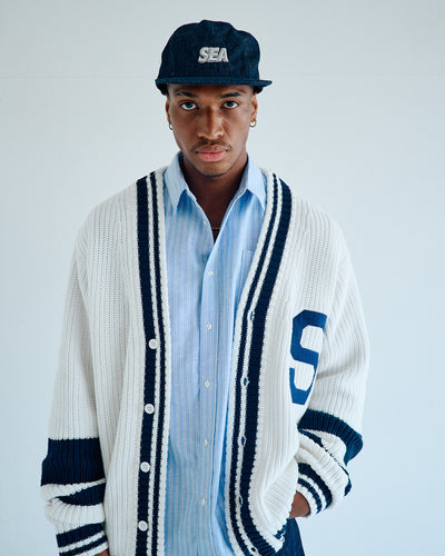 Patch tilden knit cardigan