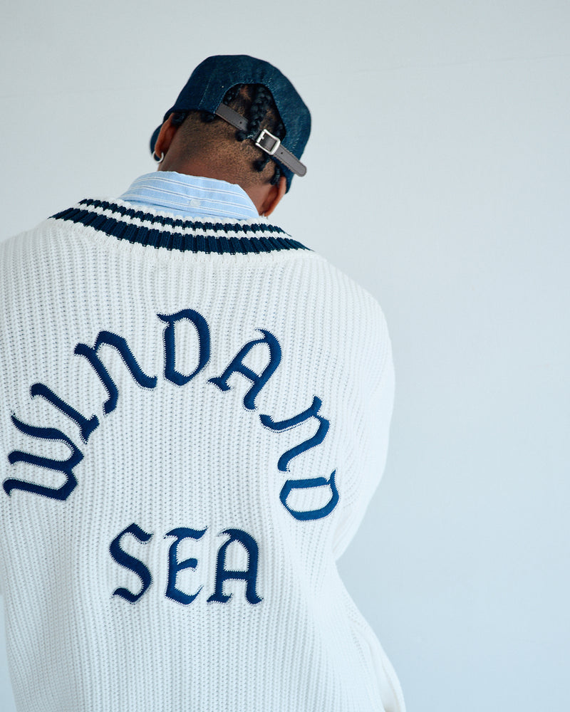 Patch tilden knit cardigan