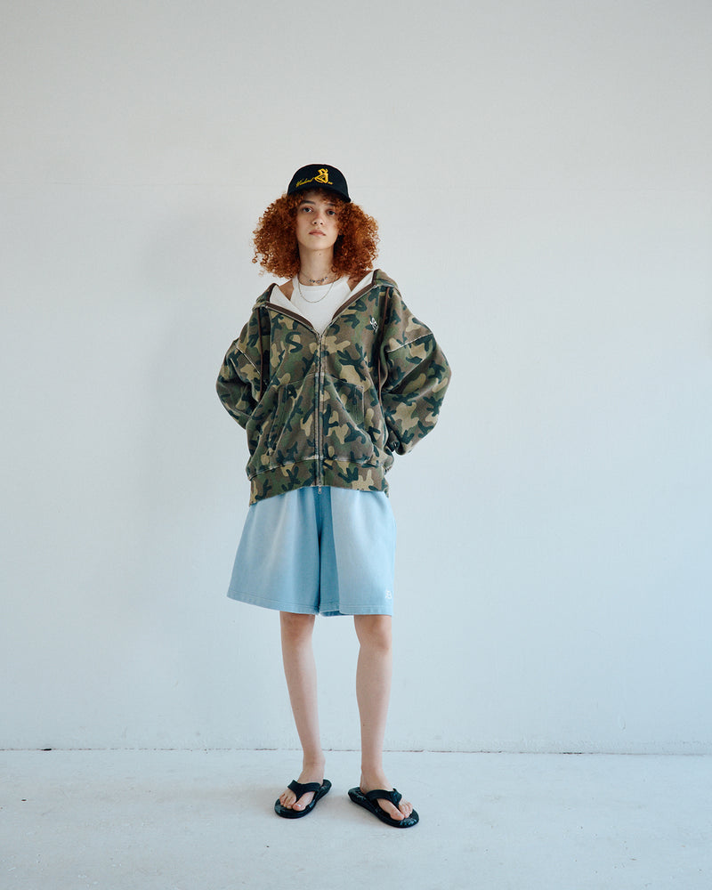 HEAVY WAFFLE ZIP SWEATSHIRT