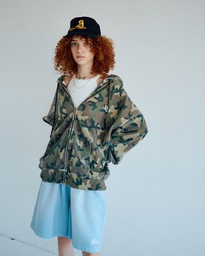 HEAVY WAFFLE ZIP SWEATSHIRT