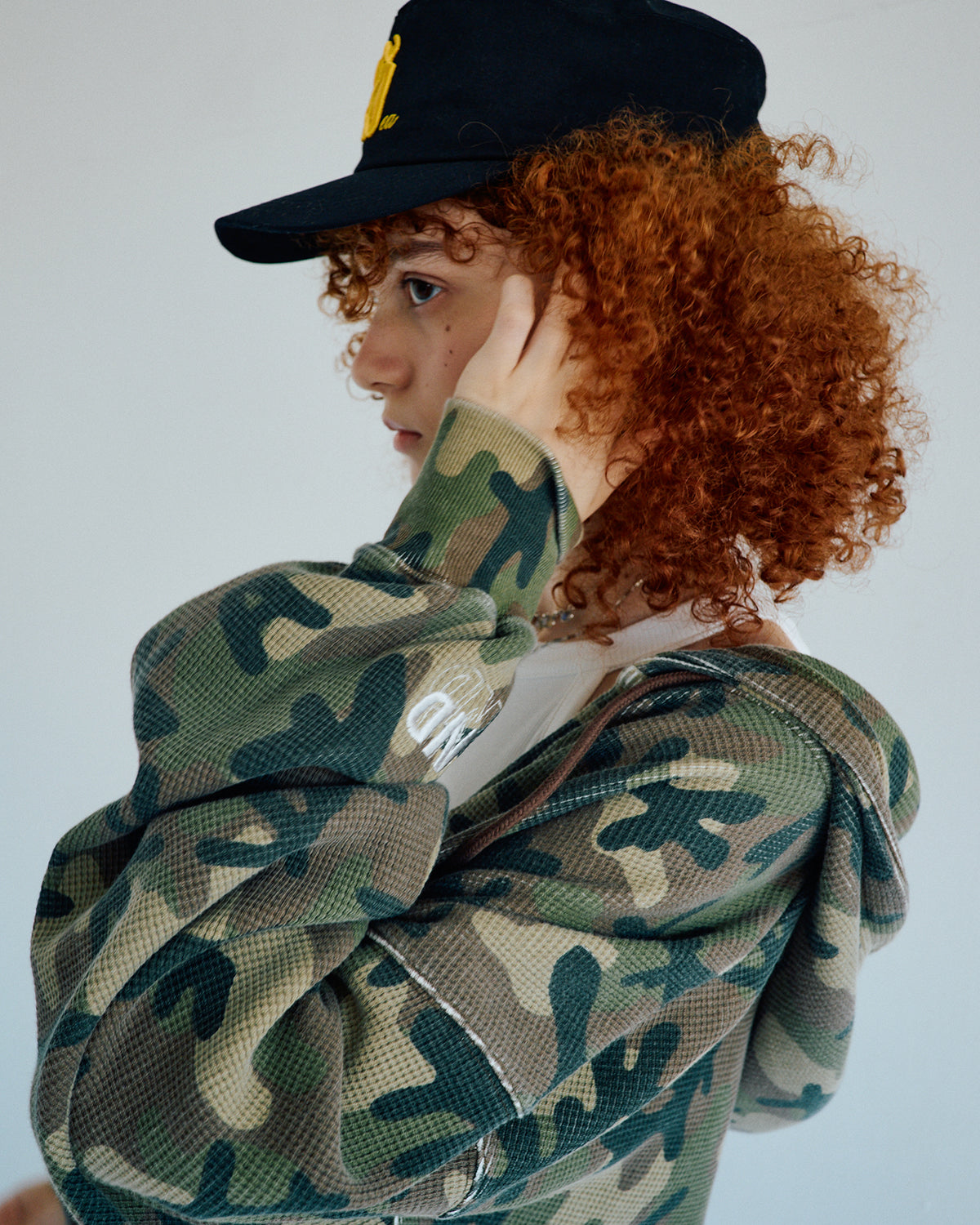 HEAVY WAFFLE ZIP SWEATSHIRT