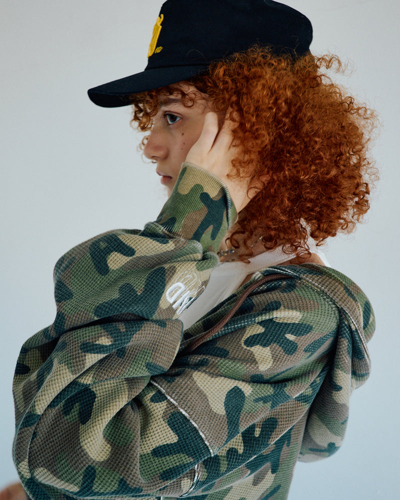 HEAVY WAFFLE ZIP SWEATSHIRT