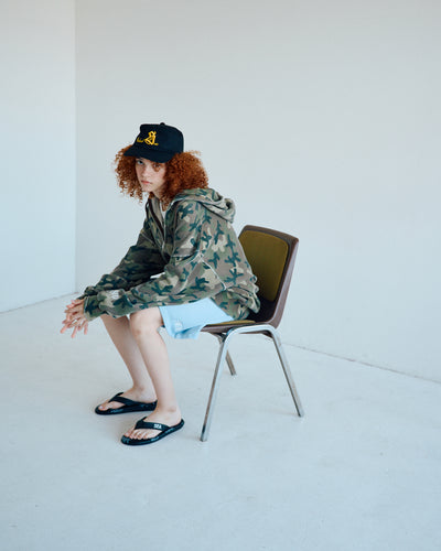 HEAVY WAFFLE ZIP SWEATSHIRT