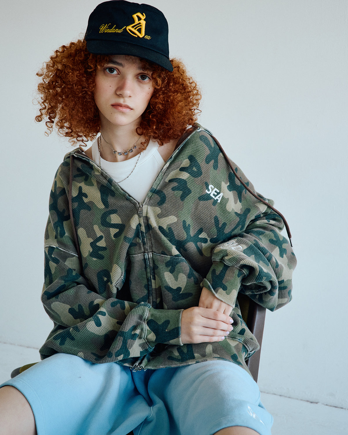 HEAVY WAFFLE ZIP SWEATSHIRT