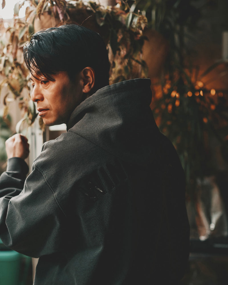 PALM TREE PACHWORK HOODED SWEAT SHIRT