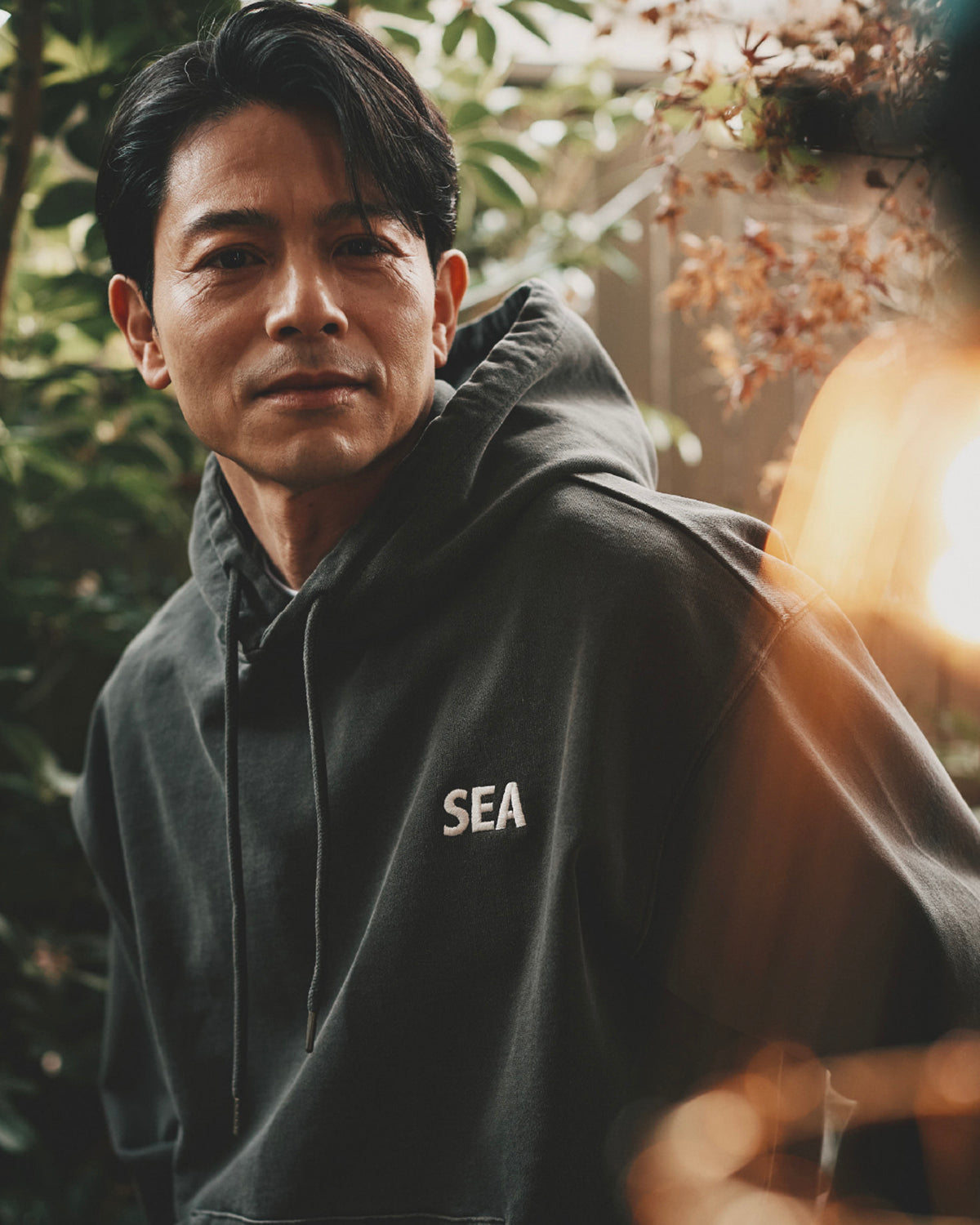 PALM TREE PACHWORK HOODED SWEAT SHIRT