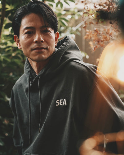 PALM TREE PACHWORK HOODED SWEAT SHIRT