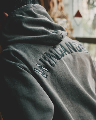 PALM TREE PACHWORK HOODED SWEAT SHIRT