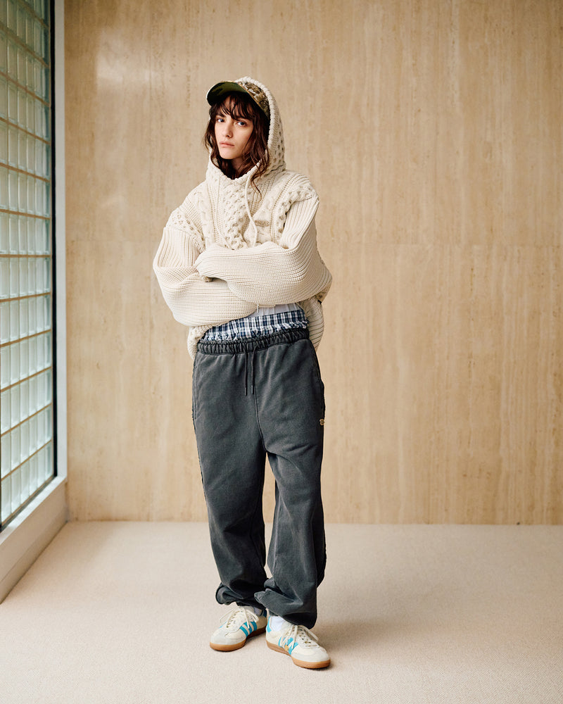 Cable Knit Hooded Sweater