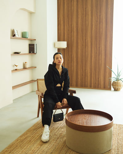 Cozy Zip Cropped Hooded Sweatshirt(Ladies)