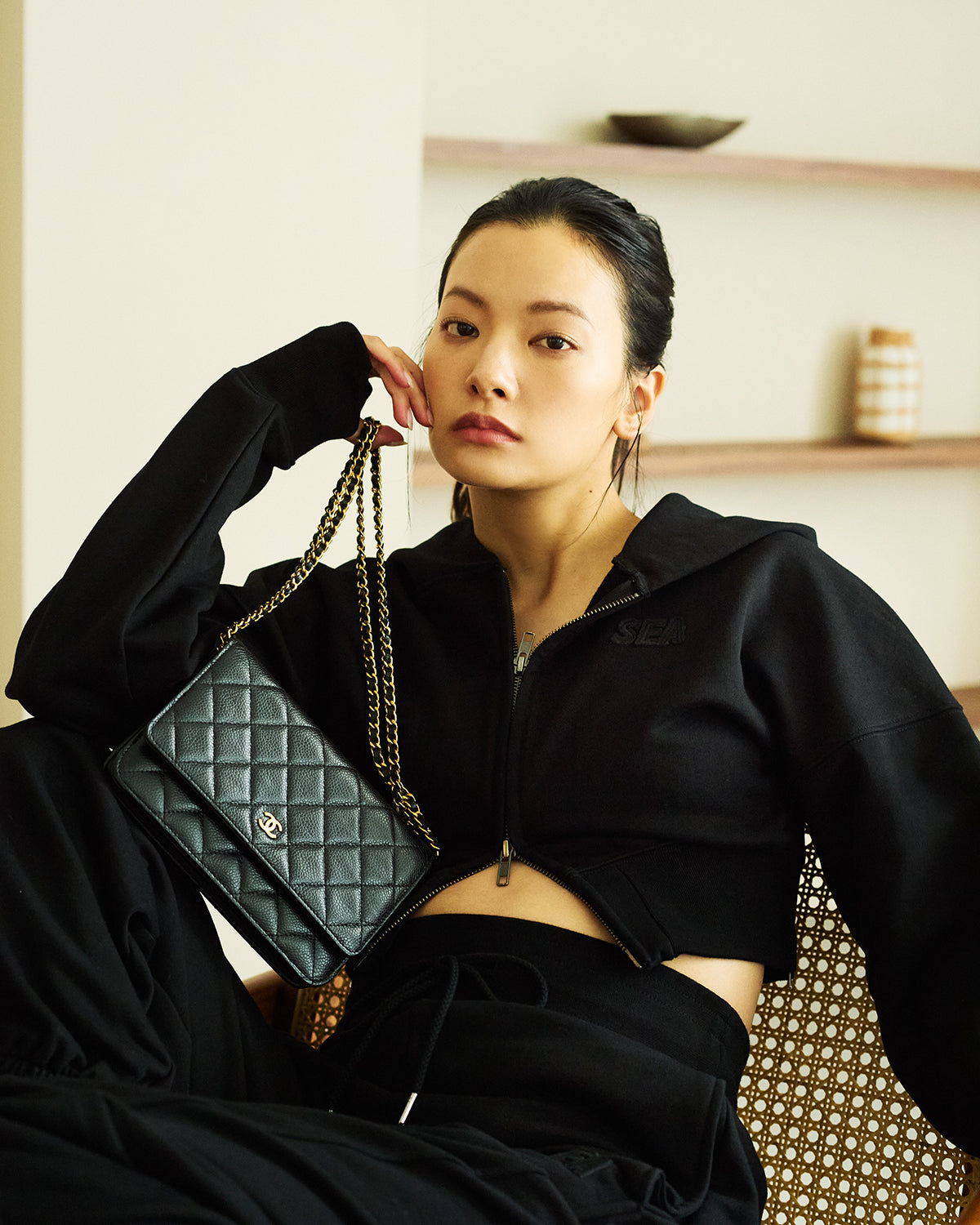 Cozy Zip Cropped Hooded Sweatshirt(Ladies)