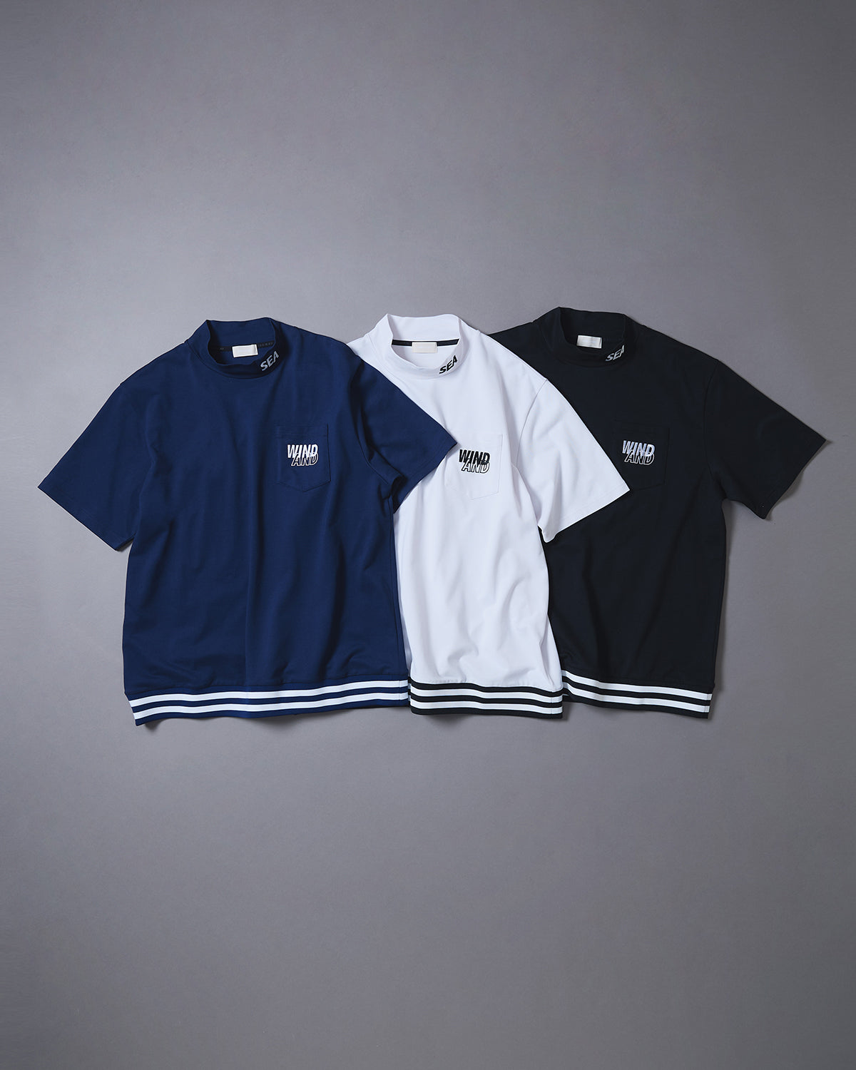 S/S Mock Neck Logo Knit