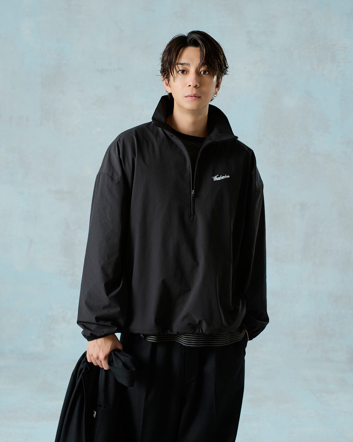NYLON HALF ZIP UP JACKET