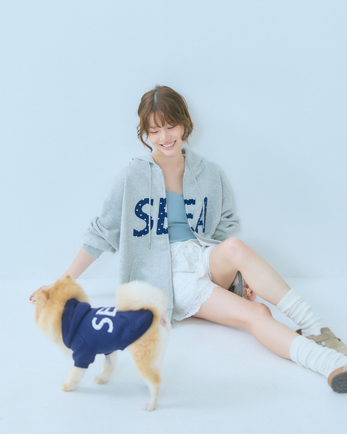 DOT SEA PATCH ZIP UP SWEAT
