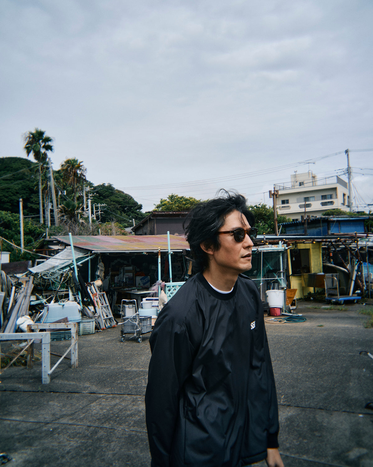 WARM UP PULLOVER SHIRT WITH FISHINGNET RECYCLE MATERIAL