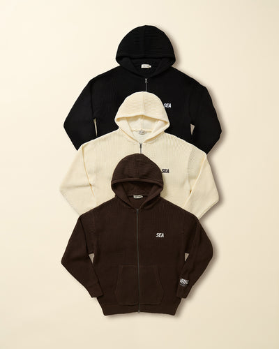 WAFFLE ZIP UP CARDIGAN