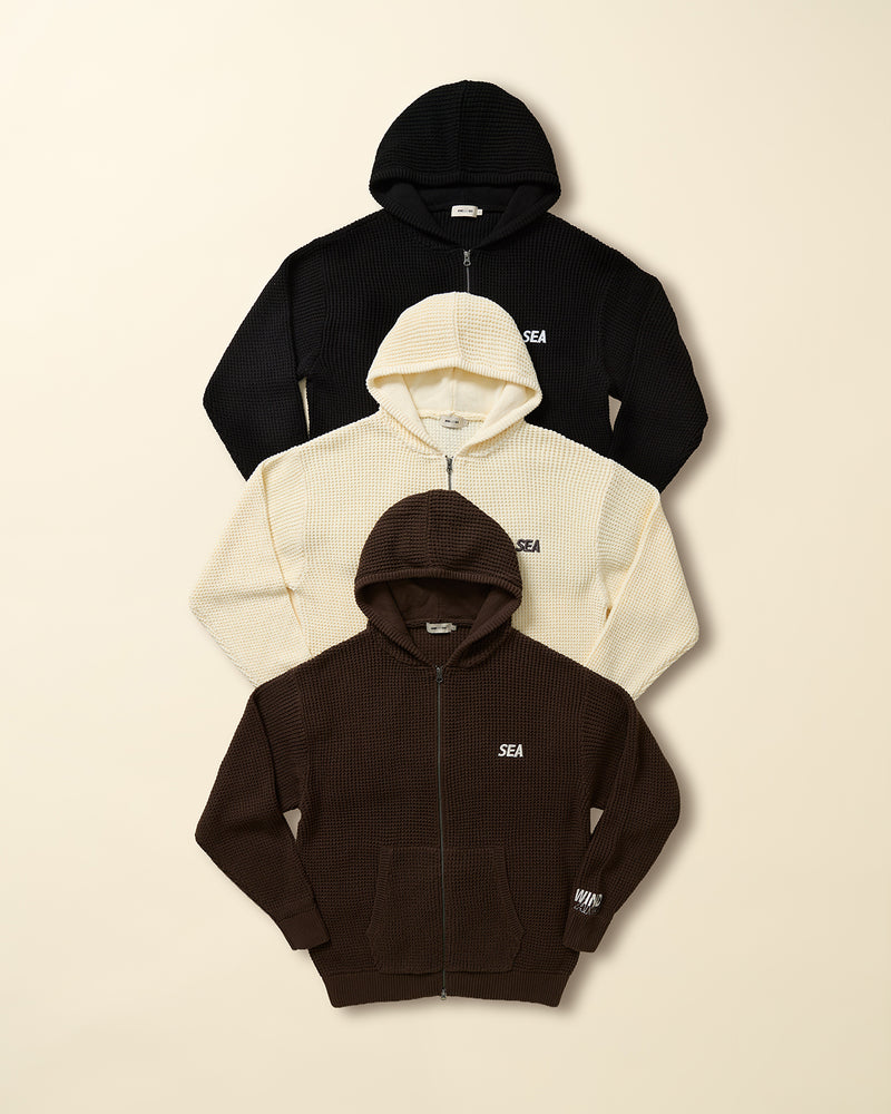 WAFFLE ZIP UP CARDIGAN