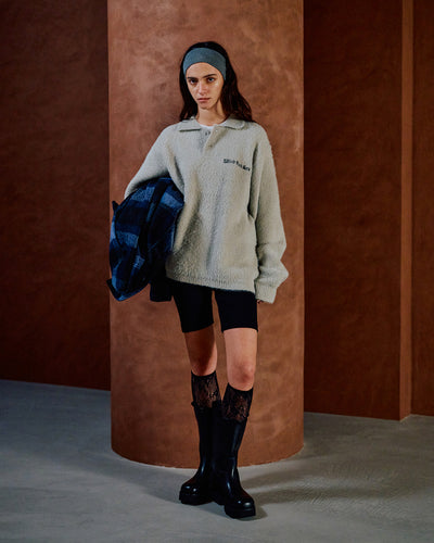 Shaggy Knit L/S Polo