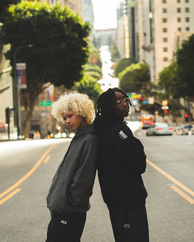 Switching Hooded Sweat Shirt