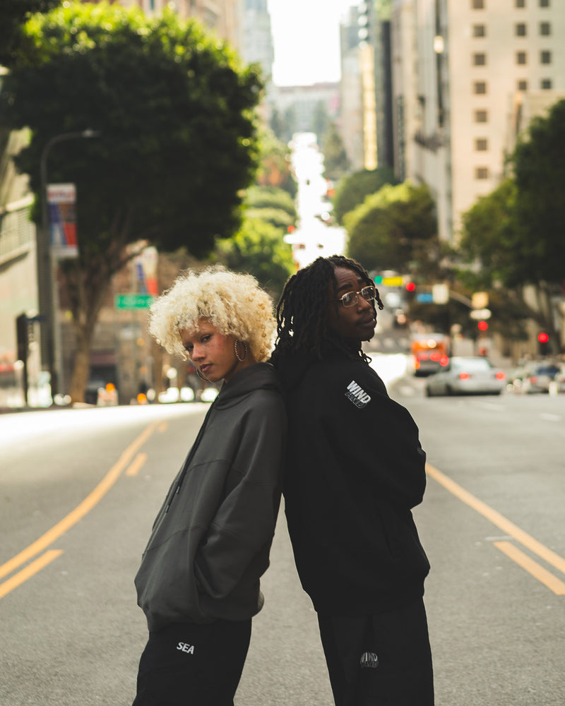 Switching Hooded Sweat Shirt