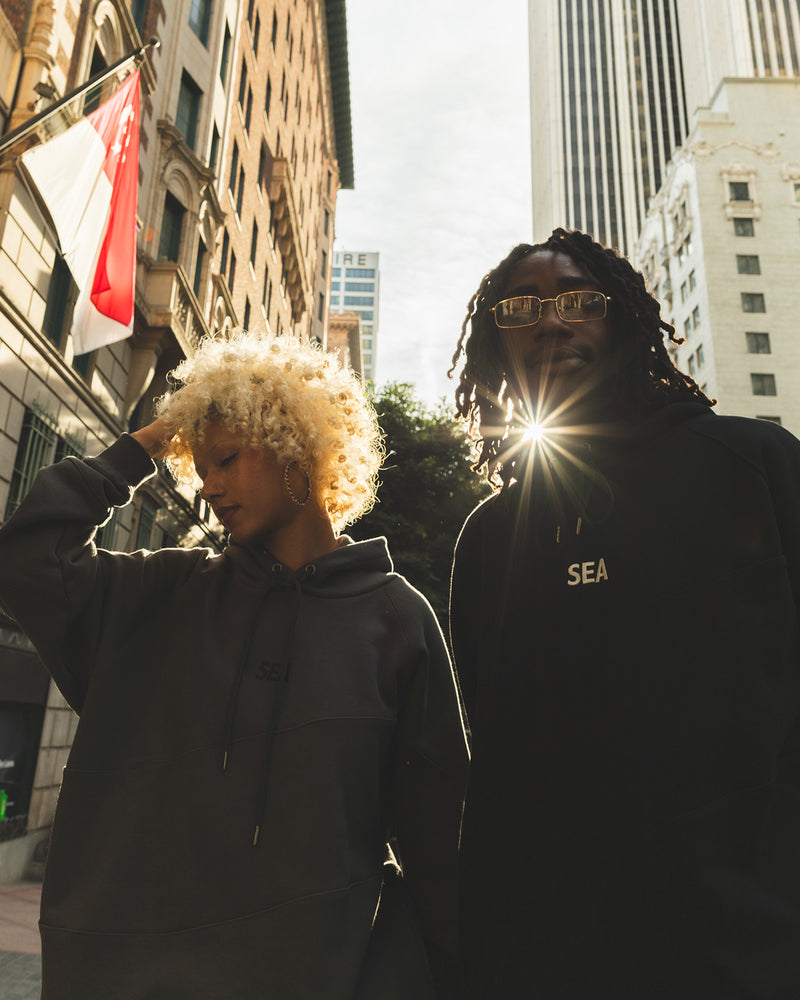 Switching Hooded Sweat Shirt