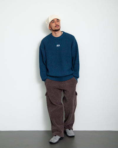 Waffle Crewneck Knit Sweater