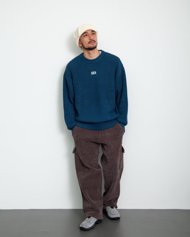 Waffle Crewneck Knit Sweater