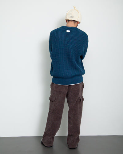 Waffle Crewneck Knit Sweater