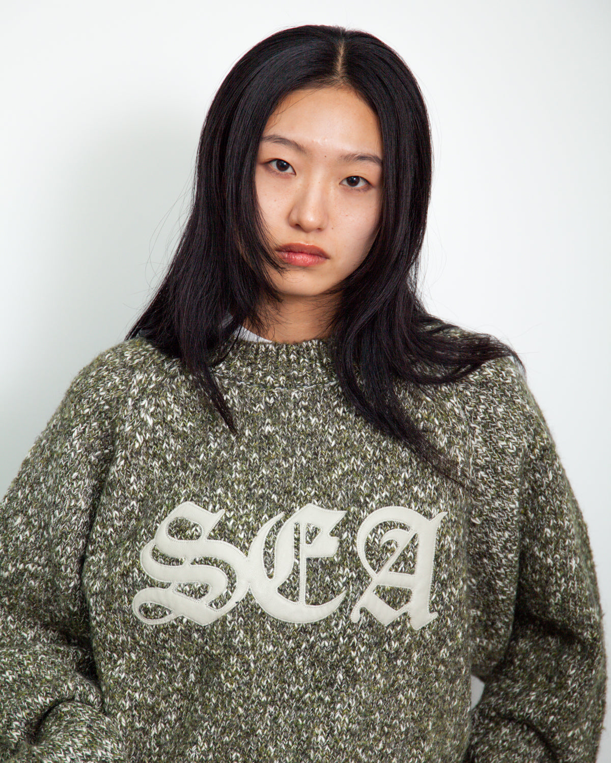 Leather Patch Knit Sweater – WIND AND SEA