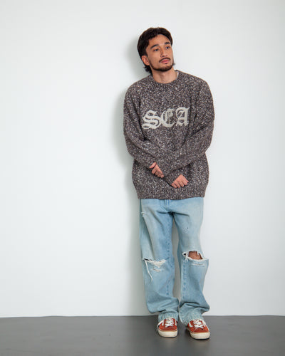 Leather Patch Knit Sweater