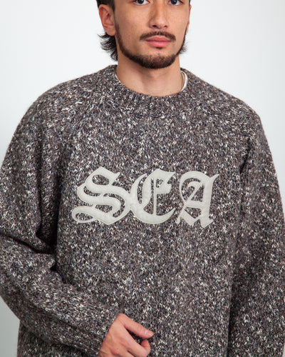 Leather Patch Knit Sweater