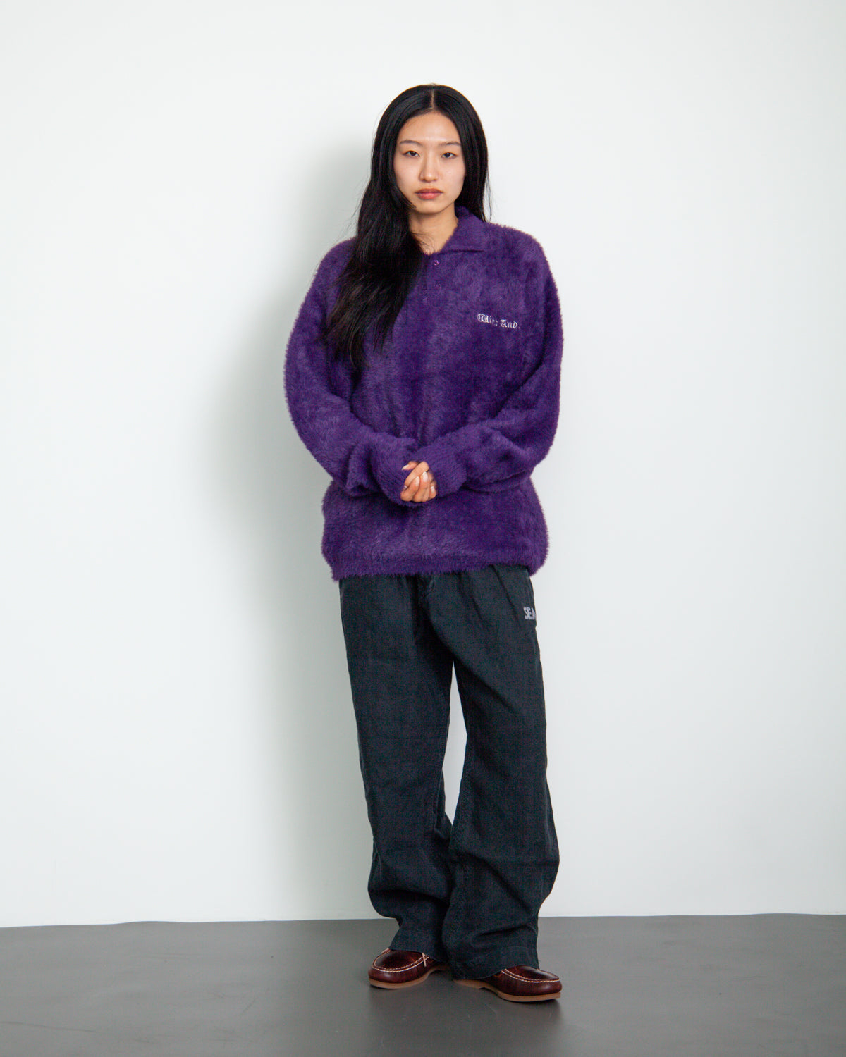 Shaggy Knit L/S Polo