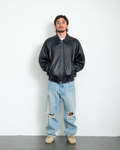 Lettered Leather Jacket